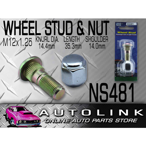 NICE WHEEL STUD & NUT FOR SUBARU IMPREZA AWD 02/2003 - 2008 FRONT NS481 x1