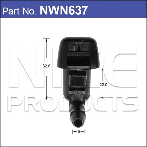 Nice NWN637 Windscreen Right Angle Washer Jets Push On 5mm Hose Single Spray x2