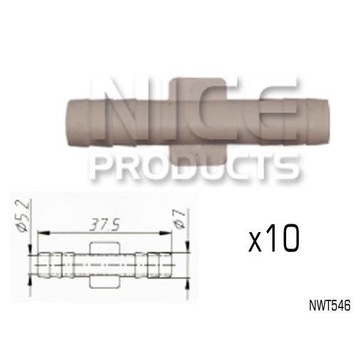 NICE UNIVERSAL WASHER HOSE CONNECTORS JOINER 7mm TO 5.2mm OUTLETS NWT546 x10