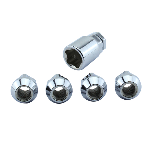 Alloy Tapered Cone Seat Short Wheel Rim Lock Nut Set Thread 12 x 1.25mm w/ Key