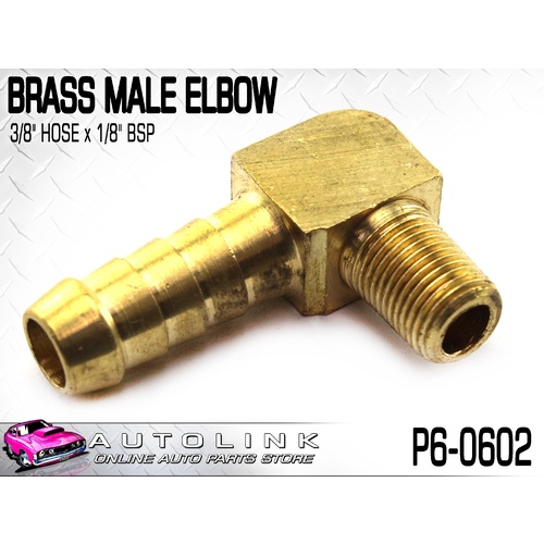 TUBEFIT - BRASS MALE ELBOW 3/8" HOSE x 1/8" BSP ( P6-0602 )