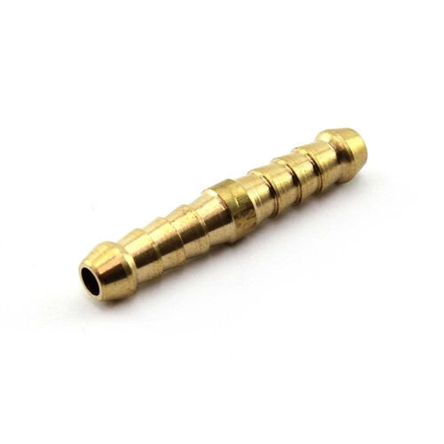 BRASS HOSE JOINER 1/4" BSP - BARBED ( P7-04 ) AIR LINE & COMPRESSOR FITTINGS