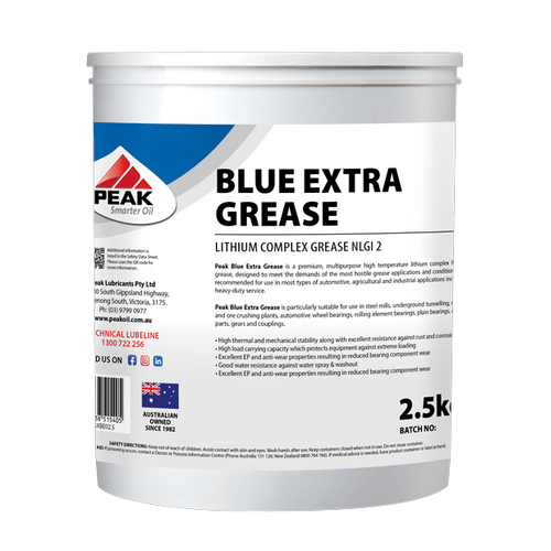PEAK BLUE EXTRA EP2 GREASE 2.5k PKGXBE02.5