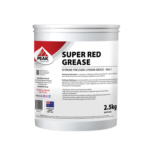 PEAK SUPER RED EP2 GREASE 2.5k PKGXSRL02.5