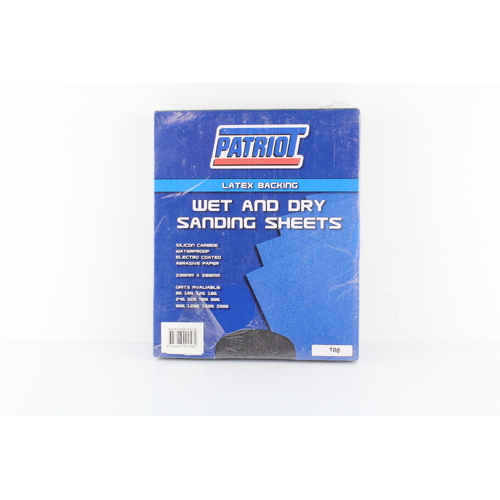 Patriot PSS100GL Wet & Dry Sanding Paper Sheet 100 Grit 230mm x 280mm x50