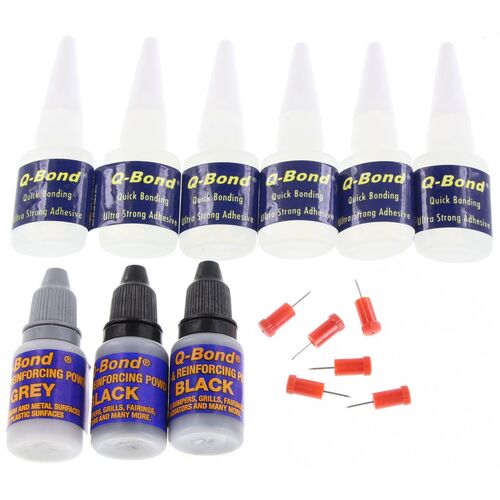 Qbond QB3 Plastic Weld Large Kit Ultra Strong Black & Grey Powders 