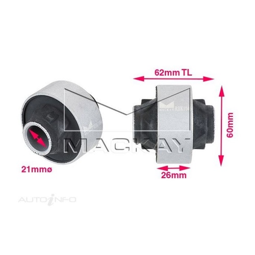 Mackay RBK1046 Front Rubber Lower Control Arm Bushes for Toyota Yaris 2005 - 2020