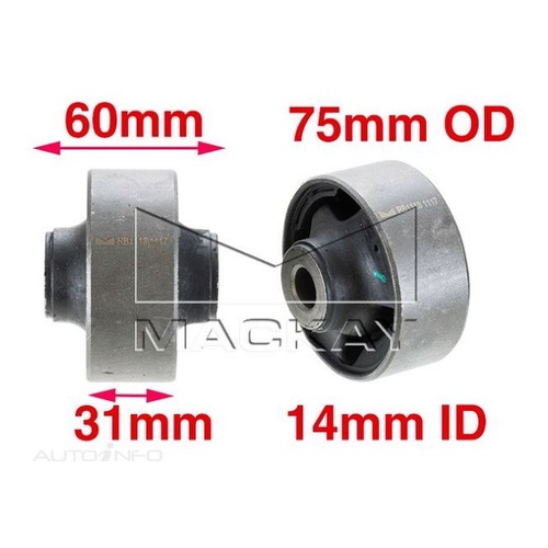Mackay RBK1113 Front Lower Rear Large Control Arm Bushes 75mm OD for Honda Accord
