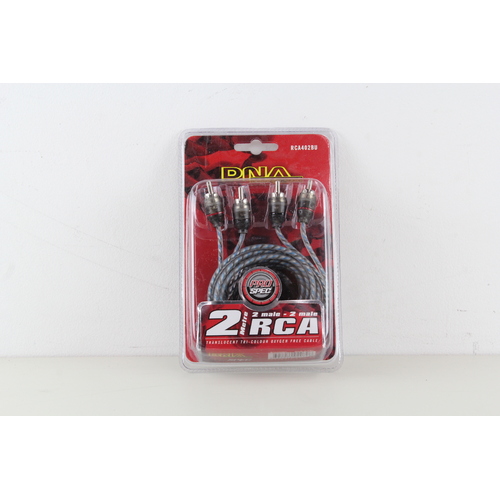 DNA 2 MALE RCA TO 2 MALE RCA PRO SPEC CABLE - BLUE 2 METRES ( RCA402BU )