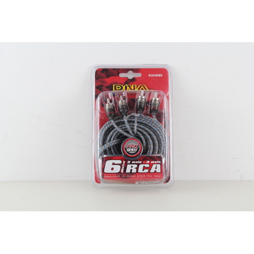 DNA 2 Male Rca to 2 Male Rca Pro Spec Cable - Blue 6 Metres RCA406BU