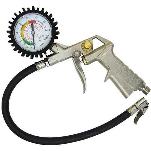 Tyre Inflator with Gauge 0 - 180 Psi & Kpa Flexible Hose Impact Rubber Cover