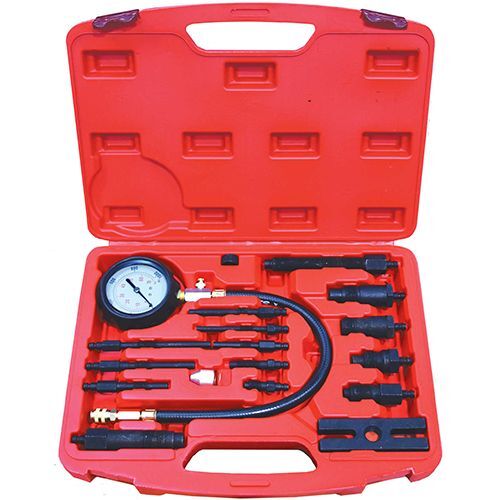 19 PIECE DIESEL COMPRESSION TESTER KIT WITH ADAPTERS FOR POPULAR CARS TRUCKS