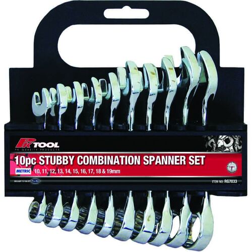 METRIC STUBBY SPANNER WRENCH SET OPEN RING 10 11 12 13 14 15 16 17 18 19mm