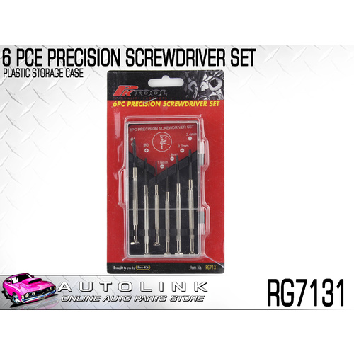 PK TOOL 6 PIECE PRECISION SCREWDRIVER SET 2x PHILIPS 4x FLAT DRIVE WITH CASE