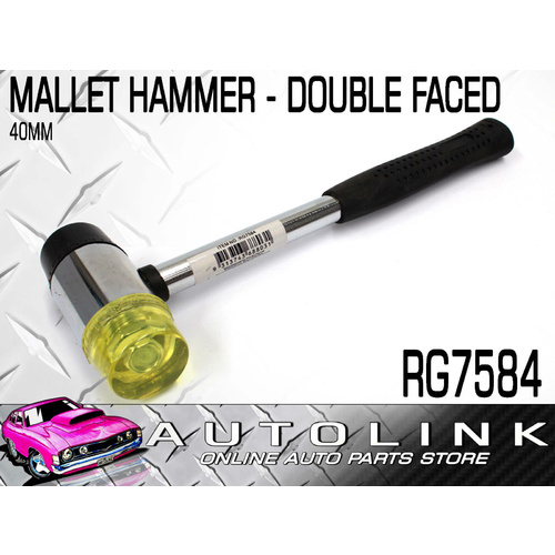 MALLET HAMMER 40mm - DOUBLE FACED RUBBER / HARDENED PLASTIC COMBO