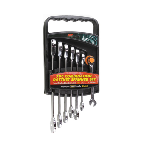 PK TOOL METRIC RATCHET SPANNER COMBINATION SET 7 PIECE 8 TO 19mm RG7753 