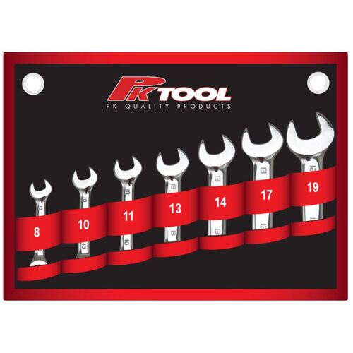 7 PIECE ULTRA SHORT METRIC COMBINATION RATCHET SET 8 10 11 13 14 17 & 19mm