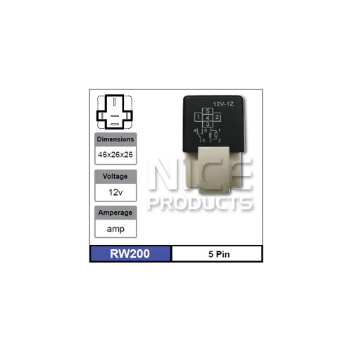 Nice RW200 Relay 5 Pin 12 Volt for Toyota Models 90987-02010 & 90987-04003