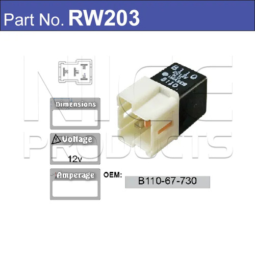 Nice RW203 Relay 4 Pin 12 Volt for Mazda Models B110-67-730