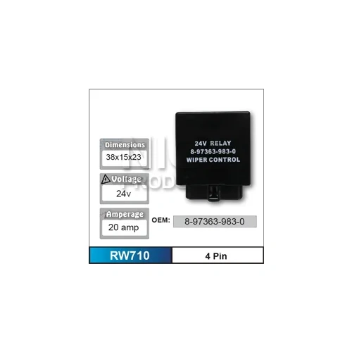 Nice RW710 Wiper Relay 24V 4 Pin 20 Amp 8-97363-983-0