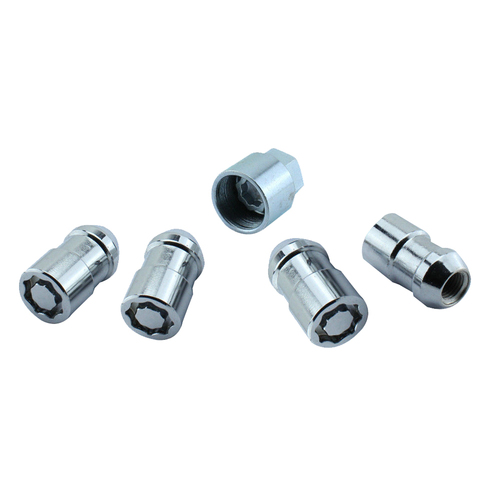 Nice S1LOCK Chrome Steel Wheel Lock Nut Set 7/16" Tapered Cone Seat w/ Key