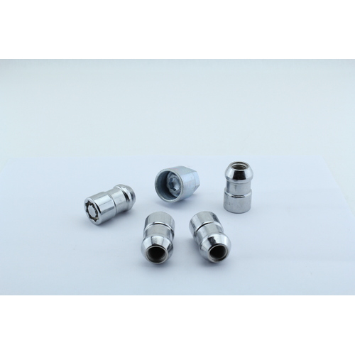 LOCK NUT SET 12 x 1.25mm TAPERED CHROME H/D FOR 4WD SUV ALLOY STEEL WHEEL RIM 