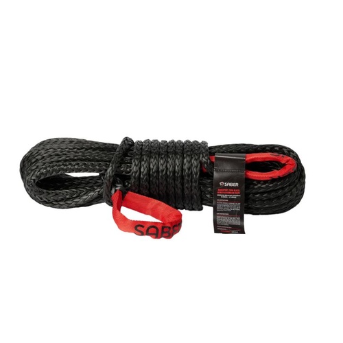 Saber OffRoad SBR-WERS 9,500kg Winch Extension Rope Red Sheath Eyes - Black