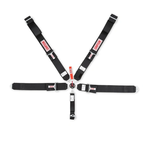 Simpson SI29110BK 5 Point Harness Black 55" Camlock Pull Down Bolt In