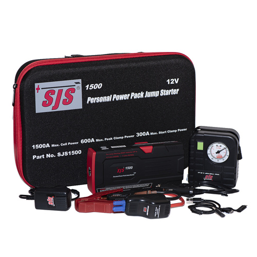 SJS SJS1500TP Power Pack Jump Starter Charger - Lithium 1500 Amp Inc Tyre Pump