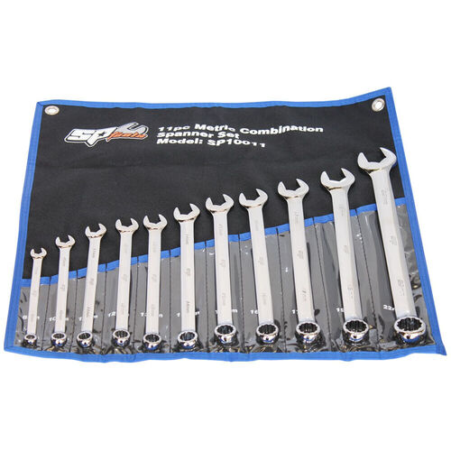 SP TOOLS 11PC METRIC COMBINATION SPANNER SET WITH CASE SP10011