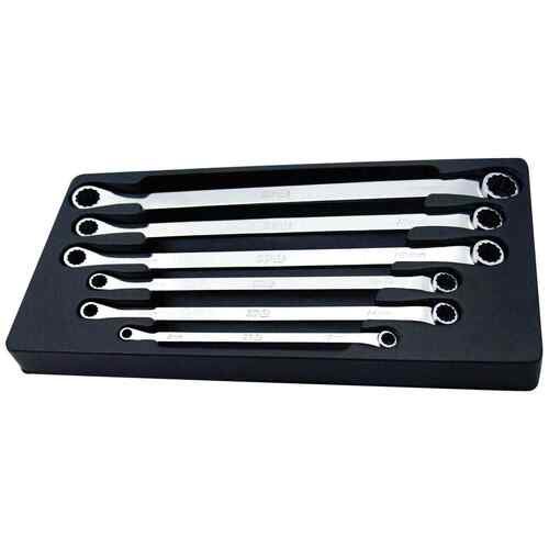 SP TOOLS 6PC METRIC 15° OFFSET LONG RING WRENCH/SPANNER SET SP10236