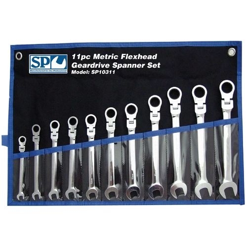 SP Tools 11pc Flex head Metric Gear Drive Spanner Set SP10311