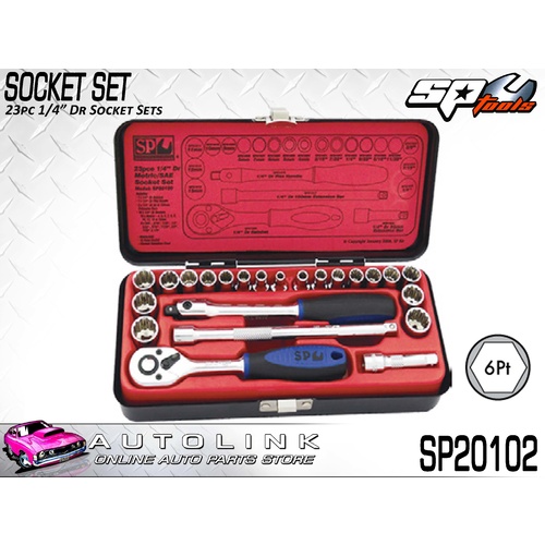 SP TOOLS SOCKET SET - 23PC 1/4"DR 6PT - METRIC/SAE CHROME VANADIUM ( SP20102 )