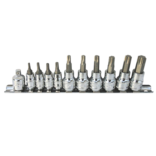 SP TOOLS SOCKET RAIL SET - 11PC 1/4" & 3/8"DR - TORX ( SP20440 )