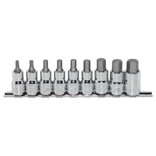 SP TOOLS SOCKET RAIL SET - 9PC 1/2"DR - INHEX SAE ( SP20563 )