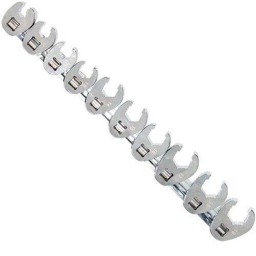 SP Tools SP20574 Flare Crowfoot Nut Wrench rail 3/8" Drive Metric 10 Piece