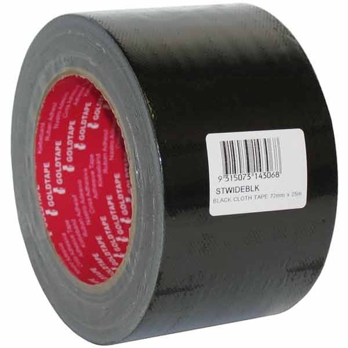 GOLDTAPE STWIDEBLK BLACK CLOTH TAPE 72mm x 25m ROLL
