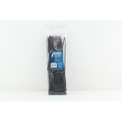 THUNDER TDR06152 BLACK NYLON CABLE TIES UV RESISTANT 280mm x 3.6mm 100PK