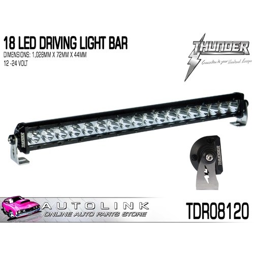 THUNDER 18 LED DRIVING LIGHT BAR WITH BRACKETS 12-24V 530 x 72 x 44mm TDR08120