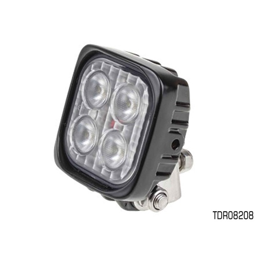 THUNDER MULTI VOLT 4 LED SQUARE WORK LIGHT WITH BRACKET - ALLOY BODY TDR08208 