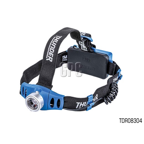 THUNDER 3W LED HEAD LAMP LIGHT TORCH 150 LUMENS USB RECHARGEABLE TDR08304 