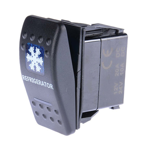 THUNDER REFRIGERATOR ROCKER SWITCH 20AMP @ 12V MOUNT: 21mm x 37mm TDR11011