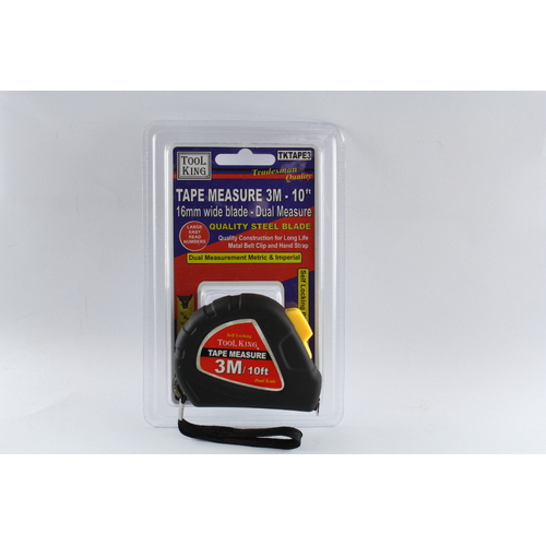 MEASURING TAPE - 3 METRE 10FT 16mm WIDE BLADE DUAL SCALE - METRIC / IMPERIAL