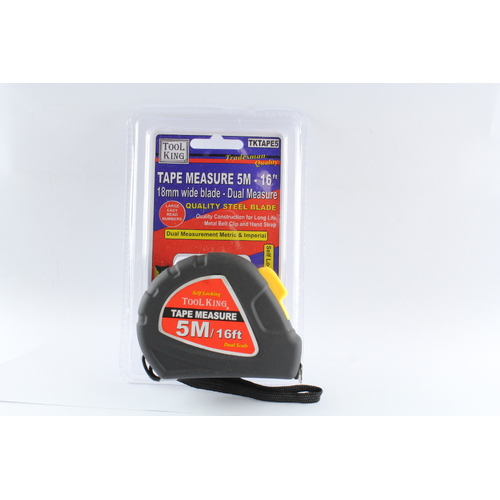 MEASURING TAPE - 5 METRE 16FT 18mm WIDE BLADE DUAL SCALE - METRIC / IMPERIAL