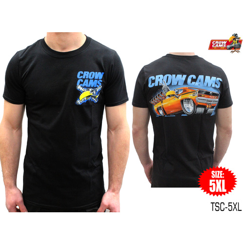 CROW CAMS BLACK T-SHIRT CHRYSLER CHARGER ARTWORK ON BACK SIZE: 5XLARGE TSC-5XL