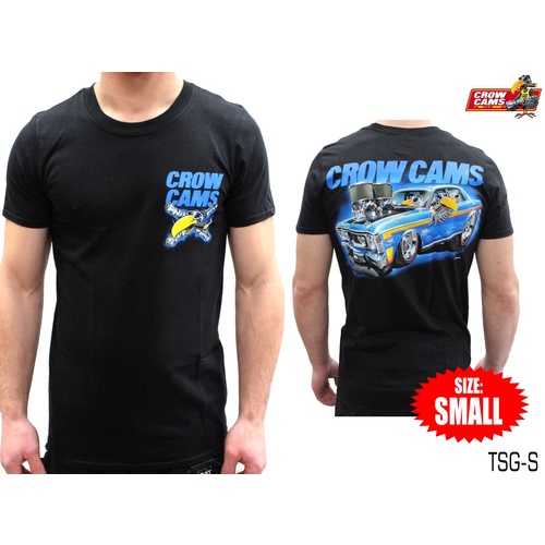 CROW CAMS BLACK T-SHIRT FORD XW GT ARTWORK ON BACK SIZE: SMALL TSG-S