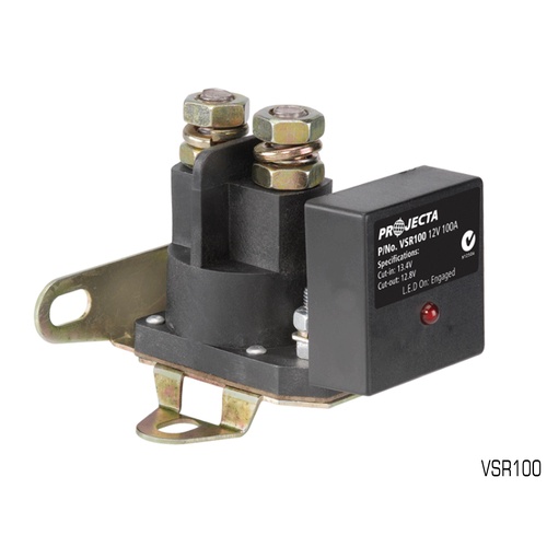 PROJECTA DUAL BATTERY VOLTAGE SENSITIVE RELAY 12V 100A - LED INDICATOR VSR100 