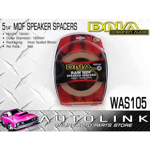 DNA WAS105 5.25" ROUND MDF WOOD RAW SPEAKER SPACERS 16mm HIGH - PAIR