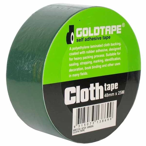 Cloth / Race Tape 48mm x 25 Metre Roll Green 100 Mile / Gaffer Tape WB7110