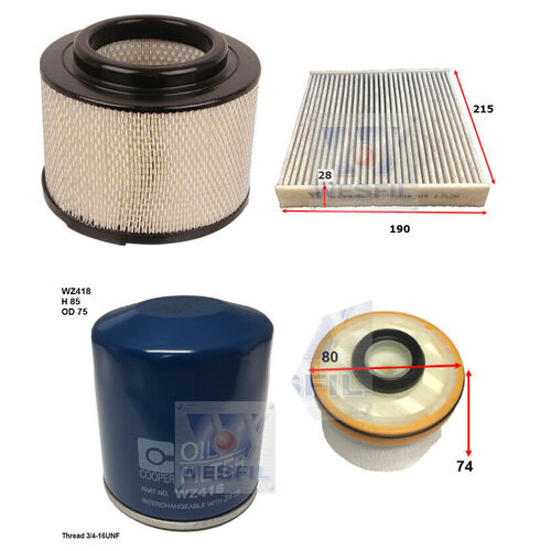 Wesfil WK34CAB Filter Service Kit for Toyota Hilux KUN16 KUN26 Models